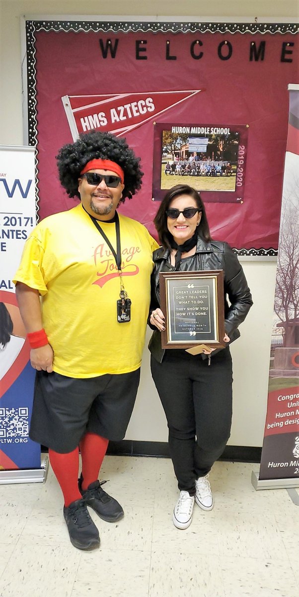 CHUSDEdServices's tweet photo. Happy Principal's Month to Mrs. Soto. It is a joy to have you here at CHUSD! "Great leaders don't tell you what to do. They show you how it's done." 
Happy Halloween from CHUSD! @GoCHUSD @hms_aztecs https://t.co/jIuzPlFdnp