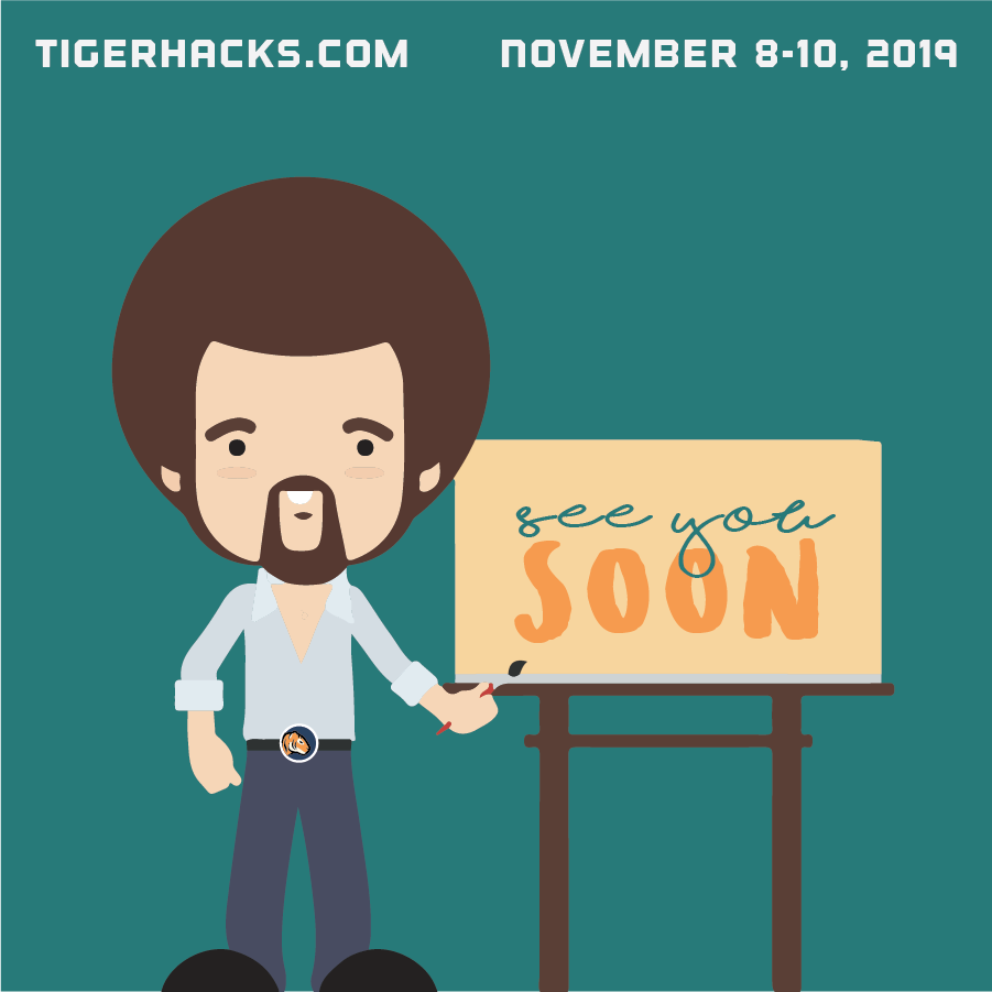 Happy belated birthday to our favorite artist, Bob Ross 🎨 If you didn't have a chance to celebrate, no worries. We will be having a small birthday party during TigerHacks - make sure to RSVP at tigerhacks.com. We're only 8 days away!