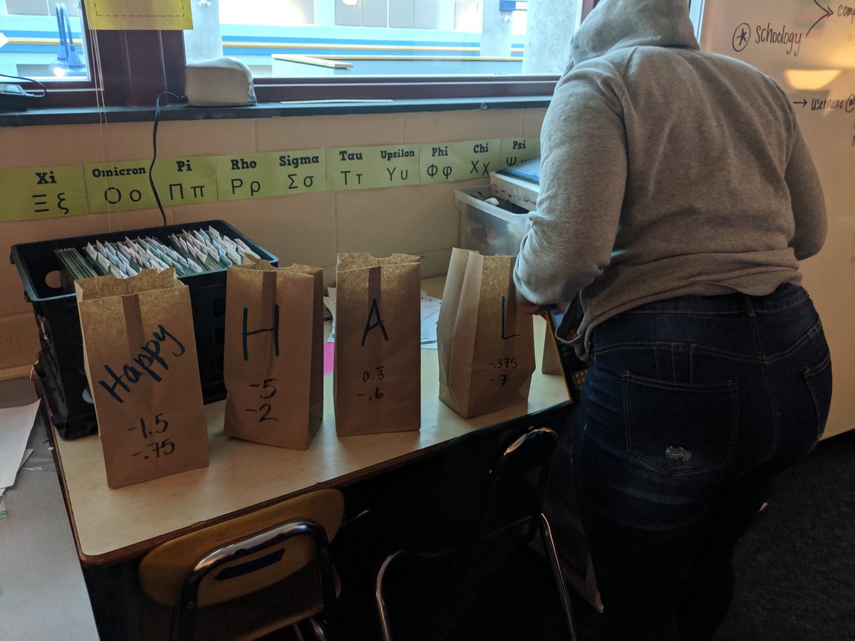 schoeneck_math's tweet photo. Math or treating today! Ss solved linear and quadratic equations but finding intersection points, if they show the calculator and correct answer they get a treat! https://t.co/z1eaS7n7zr