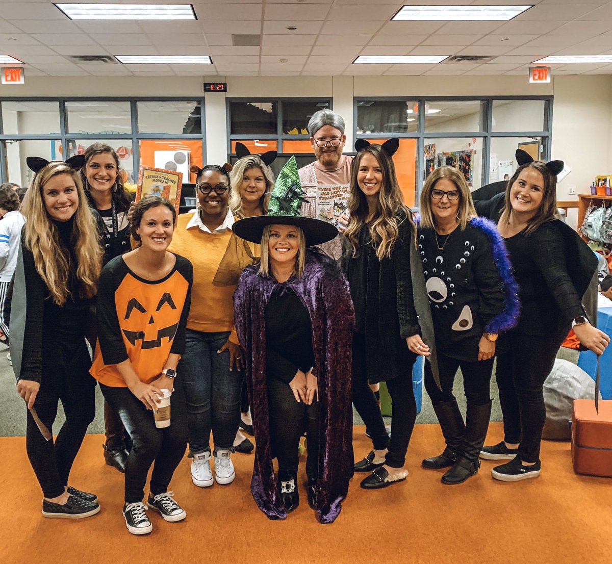 hellomrshall's tweet photo. #HappyHalloween from my favorite group of teachers and these adorable kiddos! 🎃👻🦇 We LOVED dressing up for our Book Character Parade! 
@McSpeddenFifth @McSpeddenES https://t.co/dGNARjTqM5