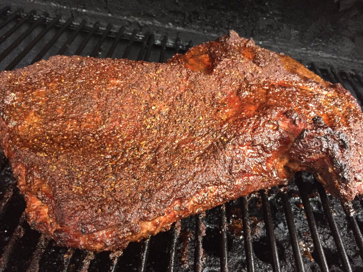 LovieBearsBBQ's tweet photo. The #Brisket is Lookin G😍😍D!! Decided to Slice up some Homemade #bacon while we wait!! #BBQ #SmokinLife #LovieBearsBBQ #BaconLove https://t.co/1E6DYju0lA