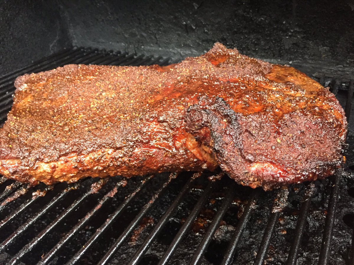 LovieBearsBBQ's tweet photo. The #Brisket is Lookin G😍😍D!! Decided to Slice up some Homemade #bacon while we wait!! #BBQ #SmokinLife #LovieBearsBBQ #BaconLove https://t.co/1E6DYju0lA