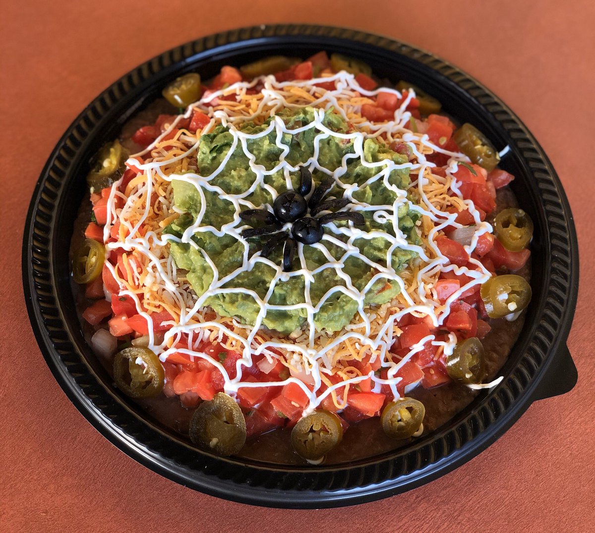 PocoTDM's tweet photo. Happy Halloween!! Our Six Layer Dip. #tacodelmar https://t.co/XC1VD7k6zo