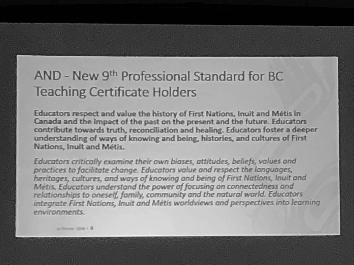 Did you know there was a new 9th Professional Standard for all BC Teaching Certificate Holders?  How will you do this work? How will your District support the learning? #sd36learn #sd36abed #indigenouseducation #fnesc