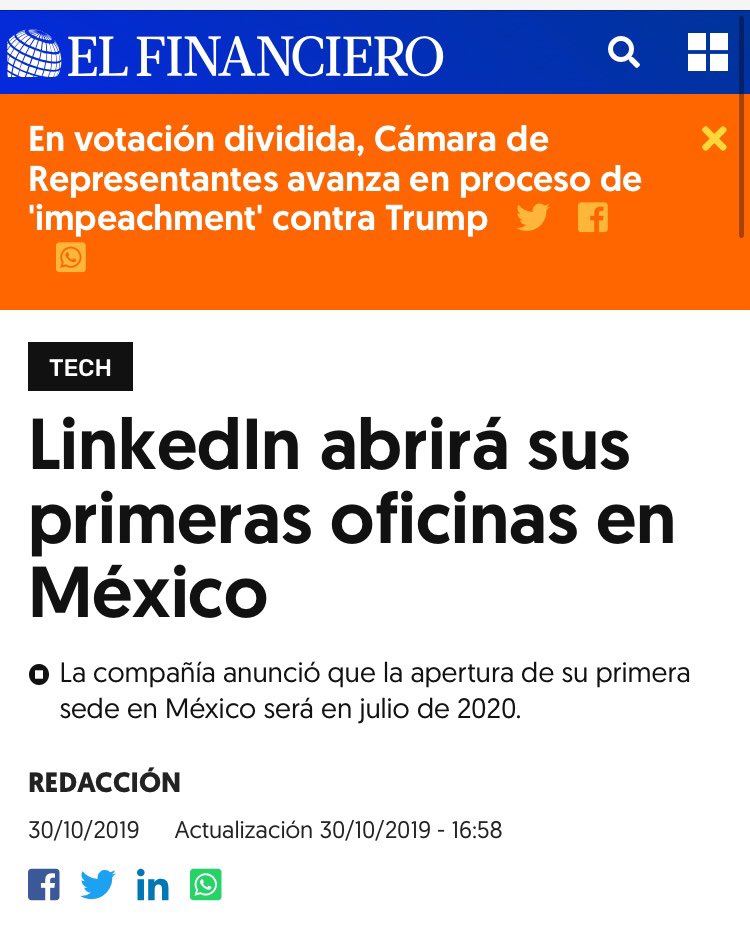 MaxMoralesChile's tweet photo. En 2018 escribí columna en @RevEmprende llamada el “Viceversa de @LinkedInES @LinkedIn y @facebook “ donde se destacó la importancia de abrir oficinas o tiendas. Muy interesante que se haya concretado en #Mexico que ahora se publica en @Forbes @Entrepreneur @ElFinanciero_Mx https://t.co/8yugxMN8gw
