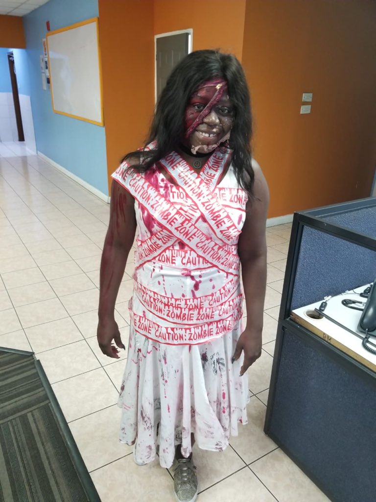 Flesh eating is her thing!! Alorica Portmore team is ready to kill their goals today. @attobtm <a href="/CCalhoun91/">Cassandra Calhoun</a> #TuggleNation <a href="/Team_NMartinez/">Nick Martinez</a>