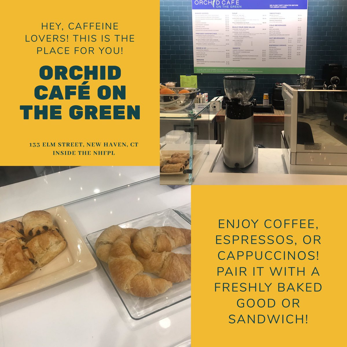 Need a pick-me-up? Head to Orchid on the Green some some much needed caffeine on this dreary day!