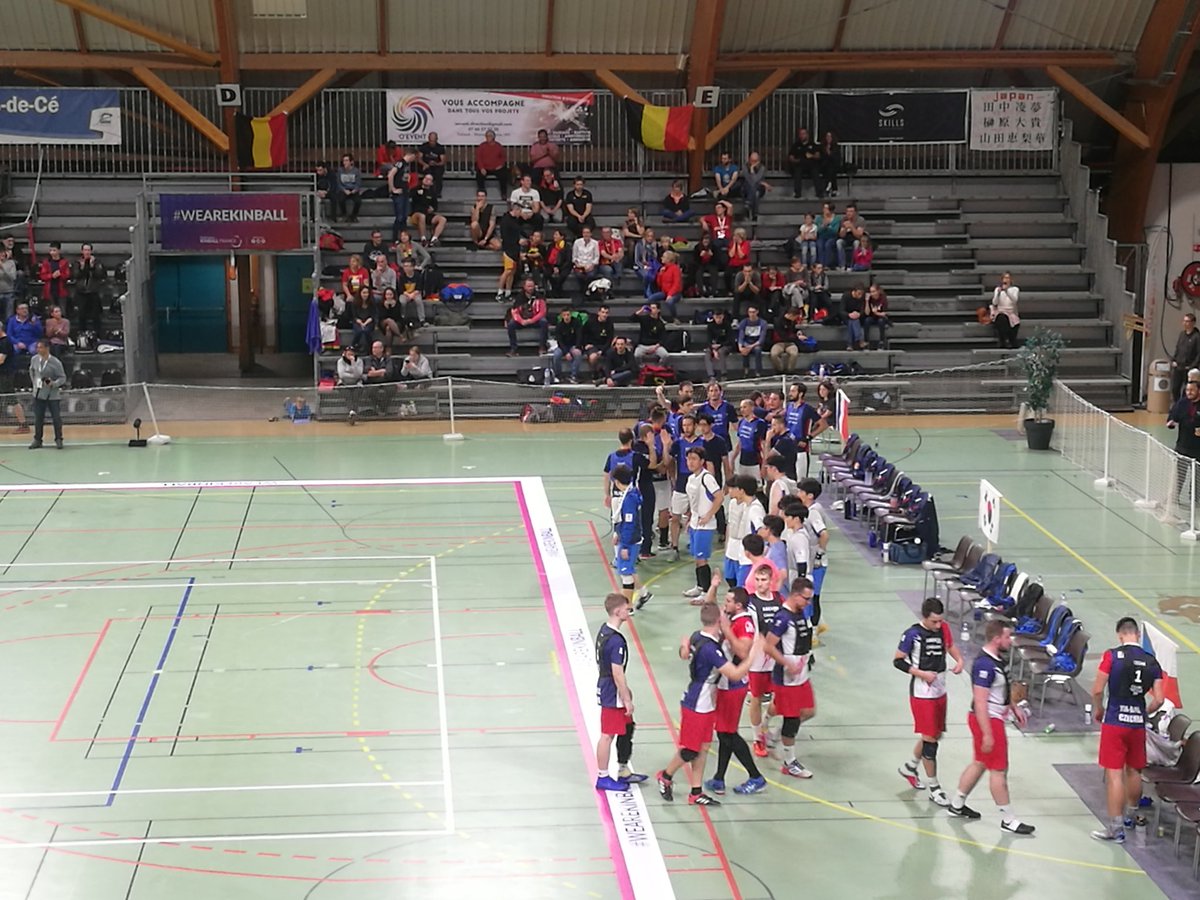 La France s'impose chez les hommes ! 

🔵 : France        3
⚪ : Corée          1
⚫ : Tchéquie    2

#WeAreKinball #SportAngers #WorldCup2019