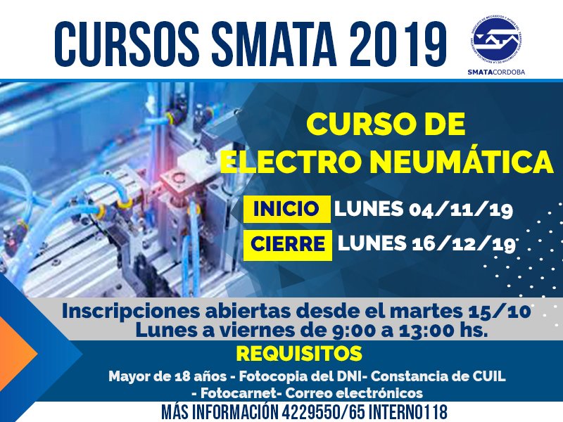 smatacba's tweet photo. Te proponemos los mejores cursos de capacitación para que puedas seguir formándote con el Gremio 👏

#FormaciónSMATA #Cursos2019 https://t.co/qjD39TmmVX