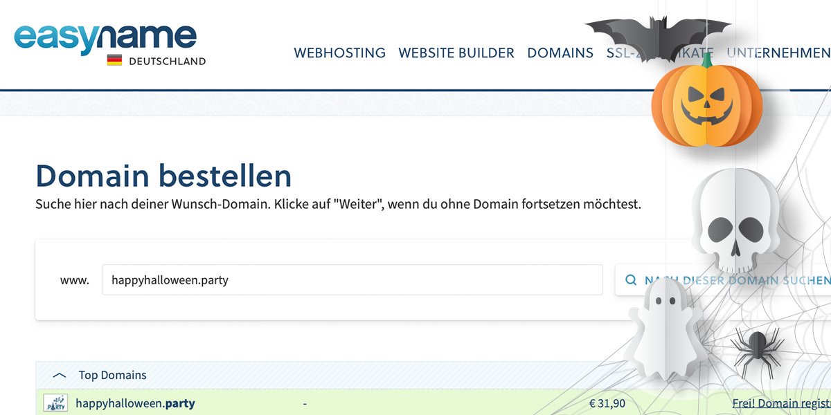 easyname_de's tweet photo. Allen, die heute gruselig feiern wünschen wir eine #HappyHalloween Party!!! 🎃👻
P.S.: Die #Domain https://t.co/HXGW5Flt53 ist (derzeit) noch frei... 😉 https://t.co/j66PYnfflb