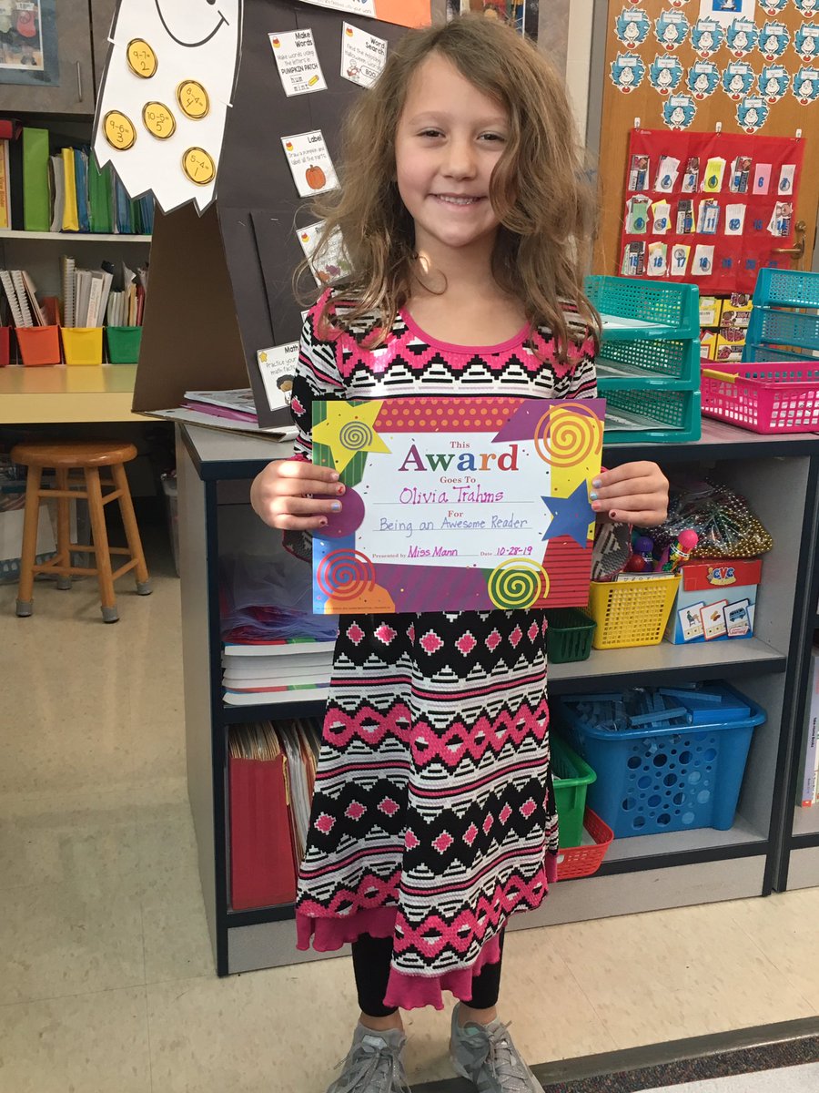 Congratulations to this young lady for being an exceptional reader. Way to go!