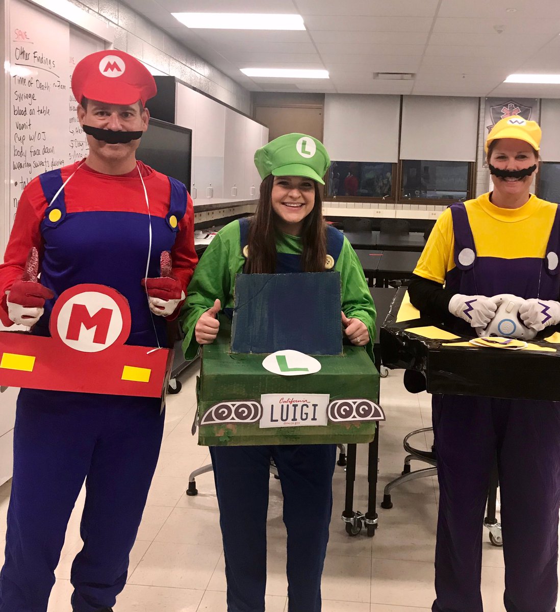 McHenrySci's tweet photo. Happy Halloween from your favorite Mario Kart characters! @McHenryTeachers https://t.co/D2BEds9NSG
