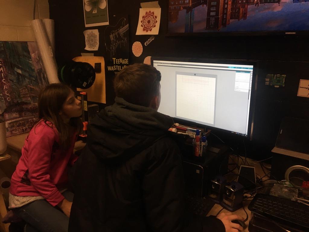 Family Make Night was great last night. Kids designed and printed trick-or-treat bags.