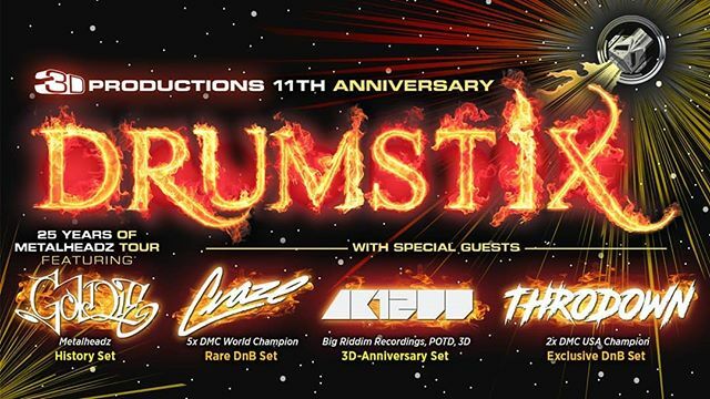 Just announced our 11th year anniversary and always our biggest party of the year, Drumstix! This year we're hosting the 25 year Metalheadz tour!

ift.tt/2pvSi7t

#3d #3dproduction #goldie #craze #ak1200 #throdown #metalheadz #tour #uhall #drum… ift.tt/2PBb7B8