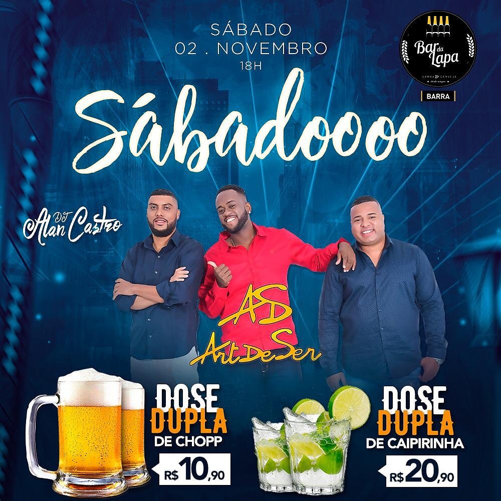 grupoartdeser's tweet photo. Sábado 02/11 estaremos na Barra as 22h fazendo aquele Som pra vcs.... Aguardando vcs no @bardalapa.barra ...🎶💥🎶💥
.
.
#artdeser #barradatijucarj #olegariomaciel #samba #pagode #instashownow #musica #equipeads https://t.co/GPvBQvqnkO