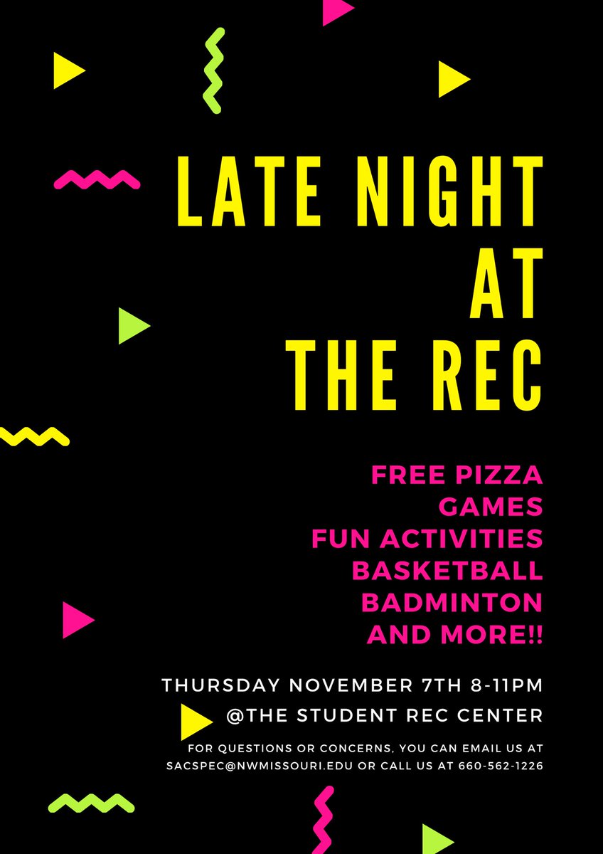 ‼️GIVEAWAY‼️

Help us promote Late Night At The Rec! Retweet this tweet for a chance to win a gift card. Two winners will be announced on Wednesday (10/6). 

See you all on Thursday, November 7th at 8pm in the Rec Center.
