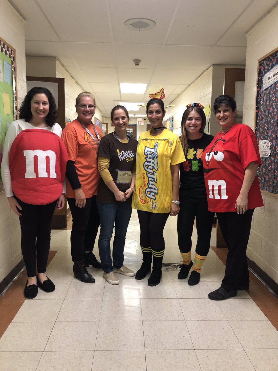 MsEngleberg's tweet photo. Candy is not as sweet as these 4th grade teachers are 🍭🍬🍫 #favoritecandy #halloween2019 #4thgrade #Elementary @MontvaleSchools https://t.co/oB8g9ltR41