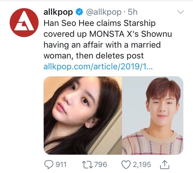 ktvantae's tweet photo. Literally Han Seohee has been linked to numerous artists and actors and people still want to give her the attention she’s looking for and just give her more clout. She’s a disgusting excuse for a human being and i hope she gets what’s coming to her. https://t.co/NqWDZyRLjf
