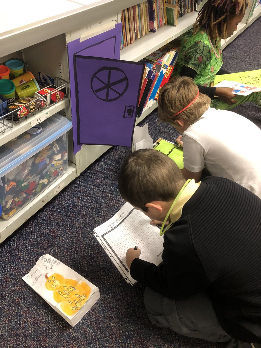 Trick or treat math! Ss opened a door to find a math problem to solve. <a href="/PleasantRunElem/">Pleasant Run Elem.</a> #warrenwill
