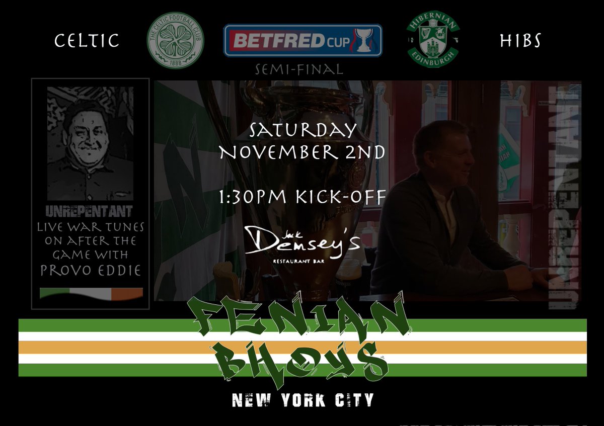 League Cup semi-final this Saturday afternoon <a href="/JackDemseysNYC/">JackDemseys</a> with live music on after the game - no cover charge. Let's make it a day to remember!