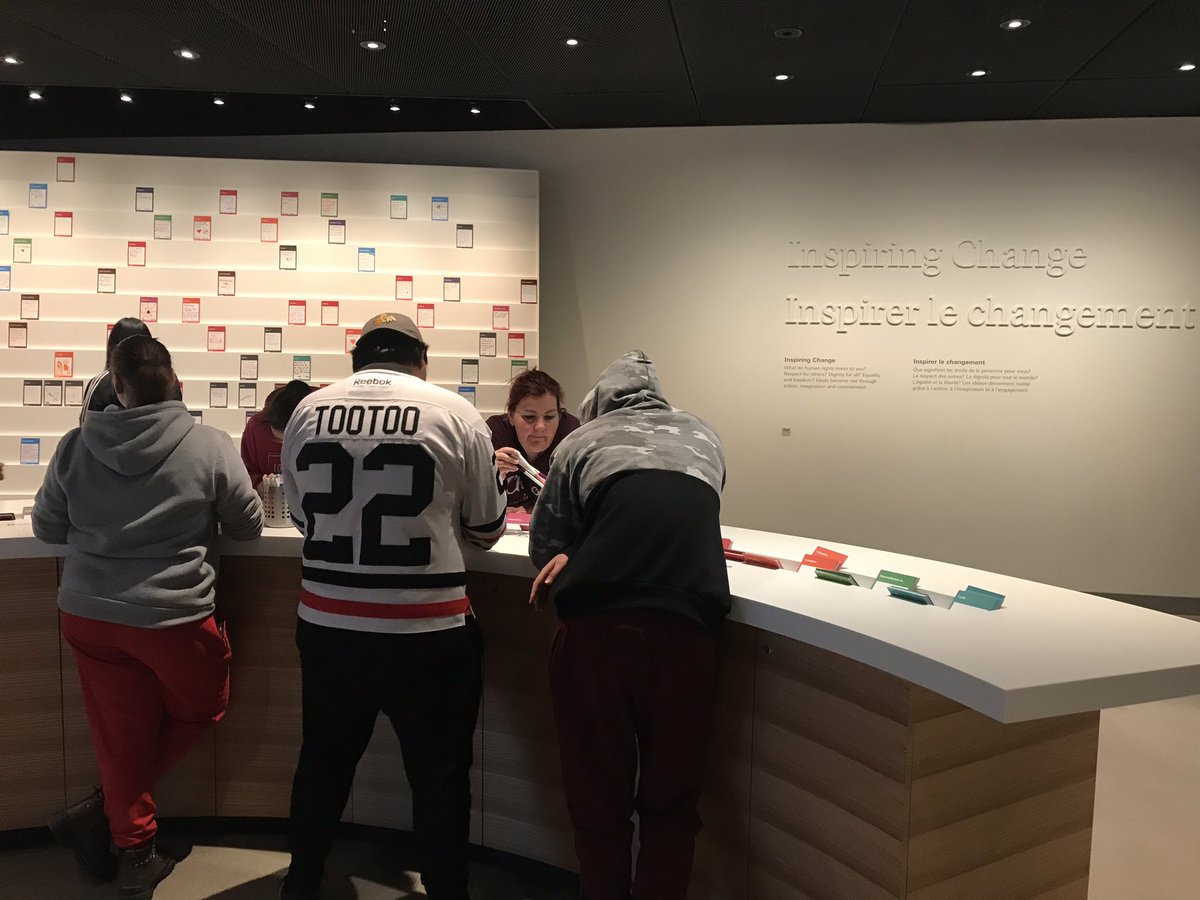 Finishing up our amazing tour of the CMHR by inspiring change! Great visit with <a href="/WesmorPHS/">Wesmor Public High School</a> ✨

Thanks <a href="/WestJet/">WestJet</a> for flying these amazing students in for #WEDayManitoba