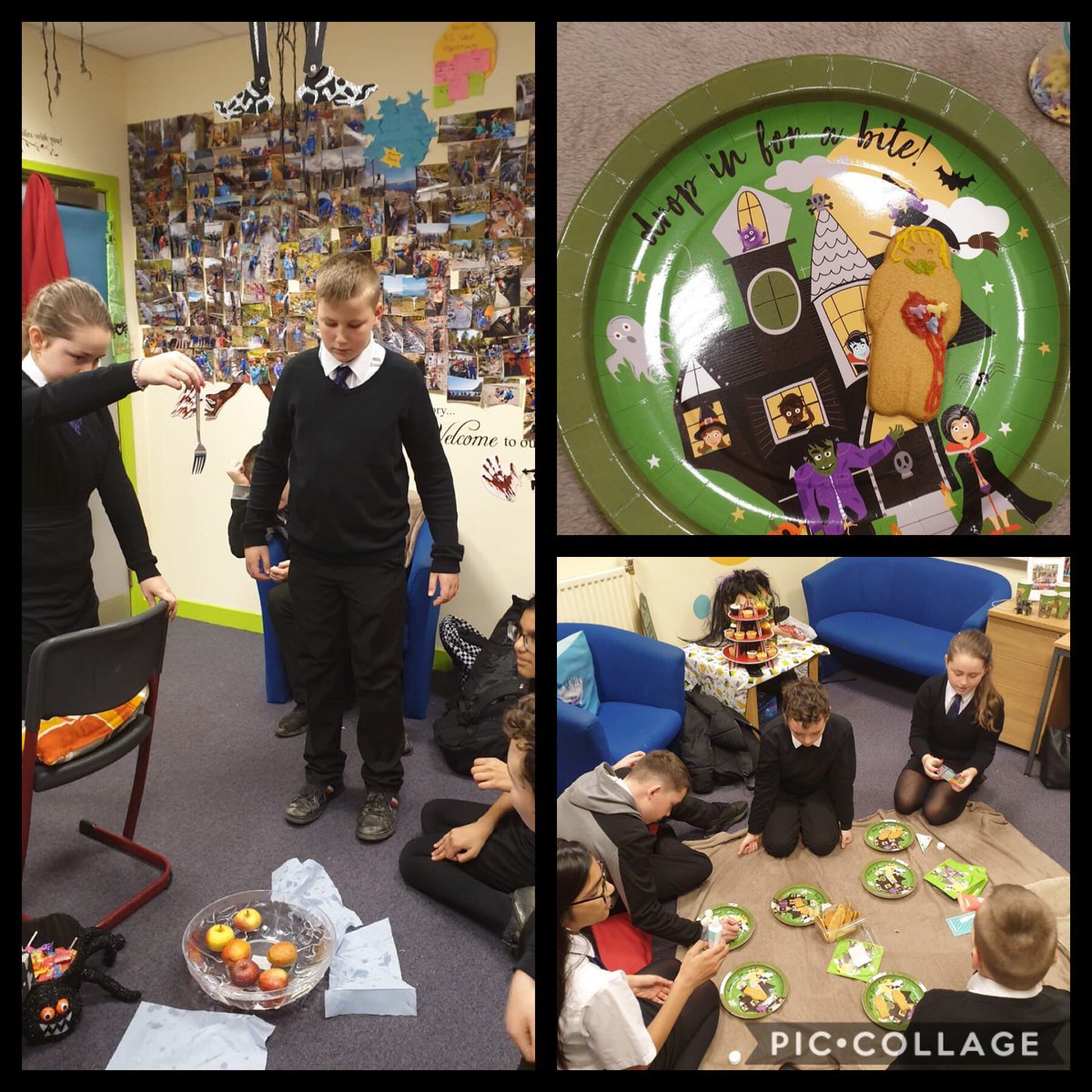 RAInclusion's tweet image. Halloween 👻 🎃 themed group work for S1/2 &amp;amp; S3 @mcrpathways today. Great fun with dunking for apples 🍎 &amp;amp; decorating gingerbread Halloween 🧙‍♀️style. Thanks to Vickie our coordinator for making it so special😊. #FunTimes #Halloween2019