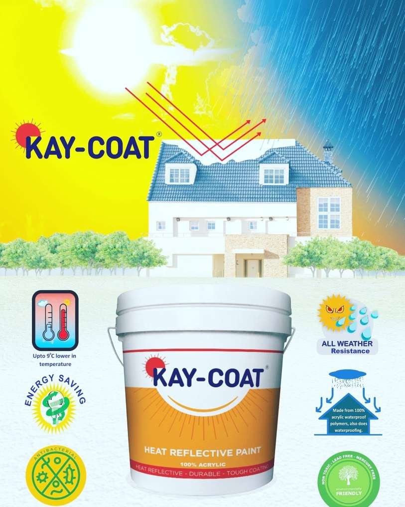 #heatreflective #paint #kaycoat #EnergyEfficiency 
Reduce Heat, save energy , Durable,  100% Acrylic,  Environment friendly