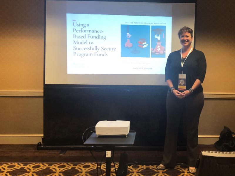 michellereno's tweet photo. Loved presenting at the #CRLA2019 conference on how I’ve used performance-based funding to grow the tutoring program at my institution. #crla #nshe #highered #commcoll #tinyscreen #nola https://t.co/lU5AympYoe