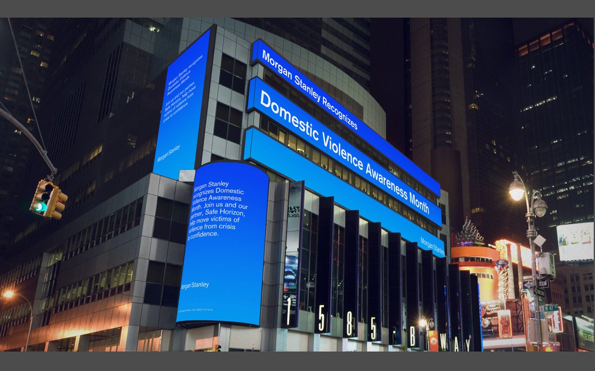 SafeHorizon's tweet image. A special thank you to @MorganStanley for recognizing Domestic Violence Awareness Month with Safe Horizon. #DVAM #DVAM2019 💜💜💜