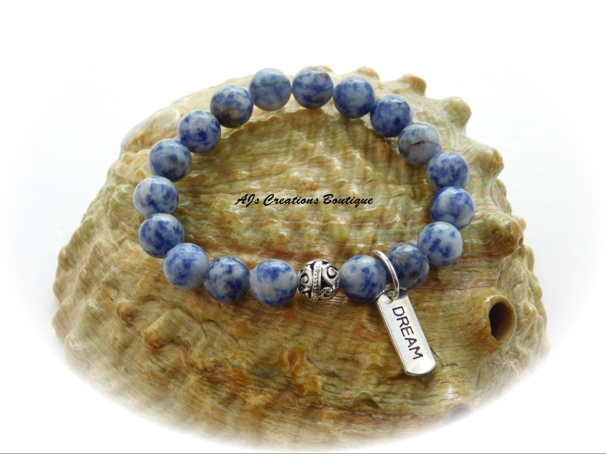 Excited to share the latest addition to my #etsy shop: Sodalite Bracelet, Dream Charm, Inspiration Charm, Genuine Gemstone Bracelet, Womens Bracelet, Natural Stone Bracelet, Blue Beaded Bracelet etsy.me/333K2KJ #jewelry #bracelet #bluegemstonebracelet