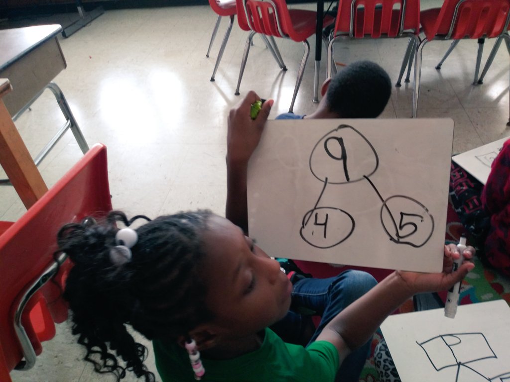 MathWithMsD's tweet photo. Using number bonds to solve problems--- Ms Turner's class from George Mason is showing that Jaguar pride! https://t.co/eVaD08uMBJ