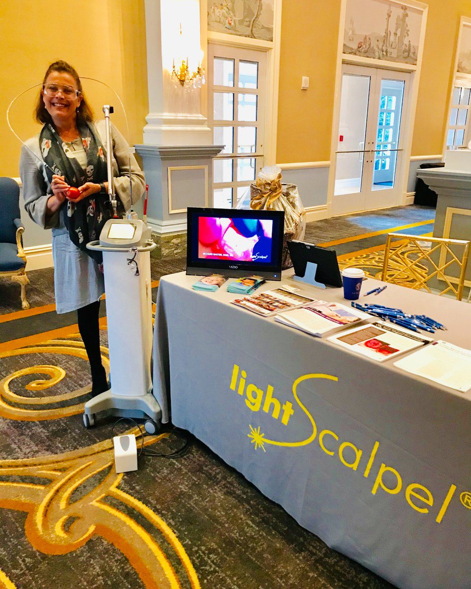 LightScalpelLLC's tweet photo. Today, we are proud to be exhibiting at the "Collaborative Approach to Pediatric Airway Space Diagnosis &amp; Management" hosted by the New Jersey Academy of Pediatric Dentistry in Somerset, NJ. Pictured are LightScalpel representative Carolyn Davies and our friend, Dr. Max Sulla. https://t.co/yL1qlvXIlt