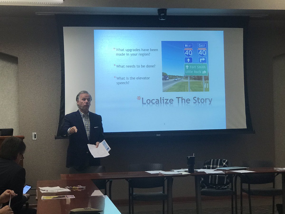 Thank you <a href="/ARGoodRoads/">AR Good Roads</a> for presenting to the NEA Intermodal today about the upcoming highway funding package! #movingNEAforward #intermodal #arkansasdot