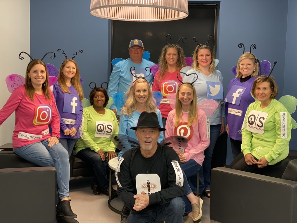 SwagPromoATL's tweet photo. We are all social butterflies, now we get to show it off! Happy Halloween 🧡 Swag on!! #swagpromo #orderswag #socialbutterfly #weareswag #halloween #costumes https://t.co/a0MJDngNnn