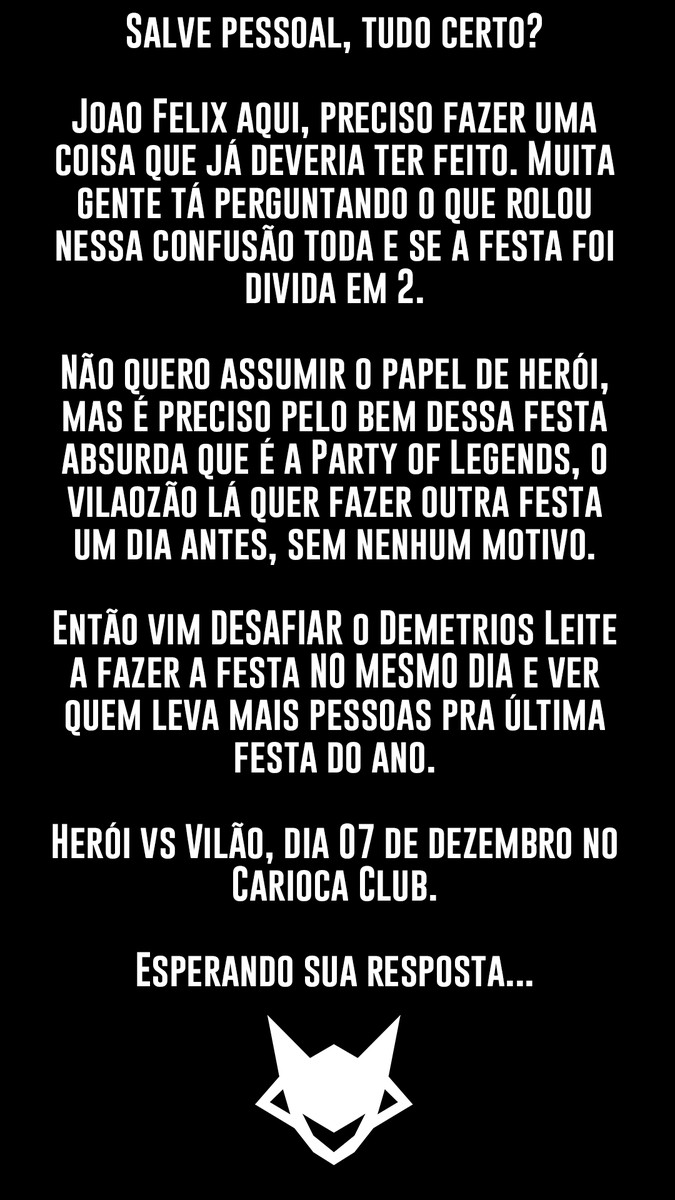 legends_party's tweet photo. Vamos resolver essa treta de vez!

Heróis vs Vilões, que ganha? https://t.co/lcZNCKPkpg