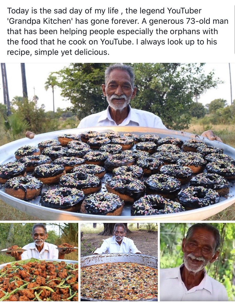 Ayshabbir's tweet photo. Randomly found his video on YouTube one day, I wondered why does he cook so much just to teach a recipe? Got my answer by the end of it. Our world will surely be a better place if we have more people like him.
May his soul rest in peace. #GrandpaKitchen #FanFromPakistan https://t.co/nwpI19gmsO