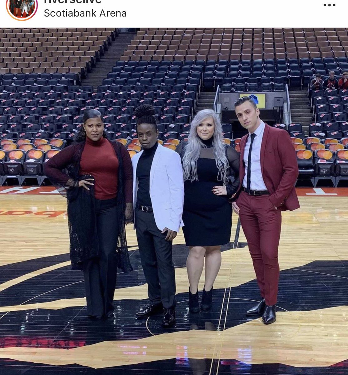 rIVerseLive's tweet photo. Singing The National Anthems at the Toronto Raptors NBA game!!!! @Raptors #riverse #WeTheNorth https://t.co/X52Dcumspo