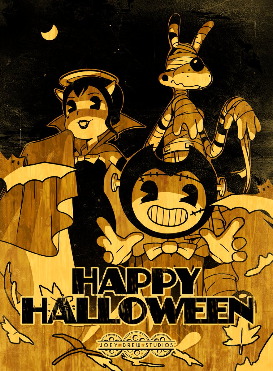 Bendy's tweet photo. Have an inky spooky Halloween everyone!!
#BATDR #BENDY https://t.co/qxifPQvGER