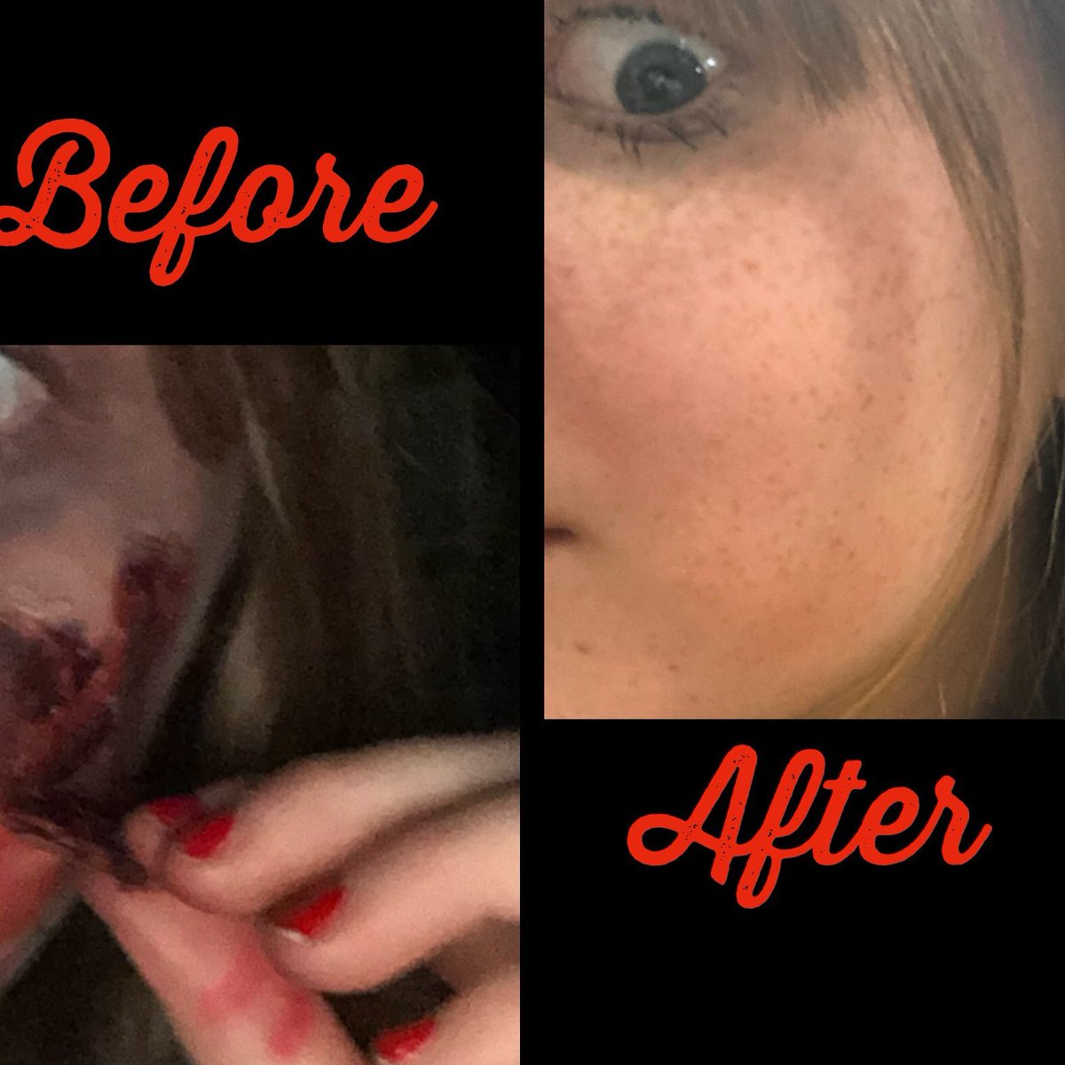 MeadowW_nthc's tweet photo. "Oh the Horror, My very own face has been vandalized by a trusting human. It has been 2 days since it was done for a spooky day to remember, ah what do I do!"
#NTHCVoice #savedbythepbl @NthSaucier @Janelle @CoppellCTE #HappyHolloween #Spookyseason #horrortweet https://t.co/CqGIuxQqI2