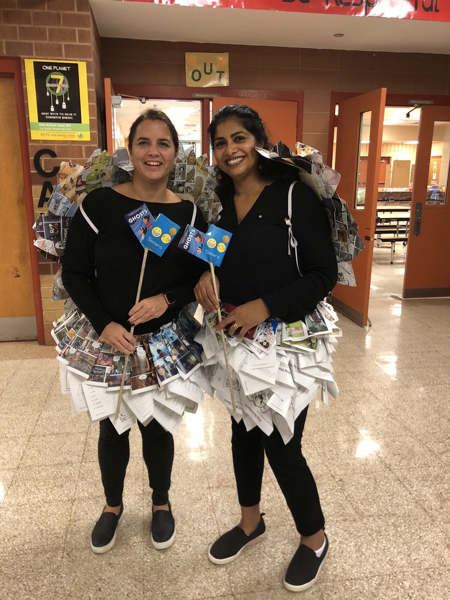 SKESLibrary's tweet image. Happy Halloween from your Media Center Book Fairies!!! #theknoll