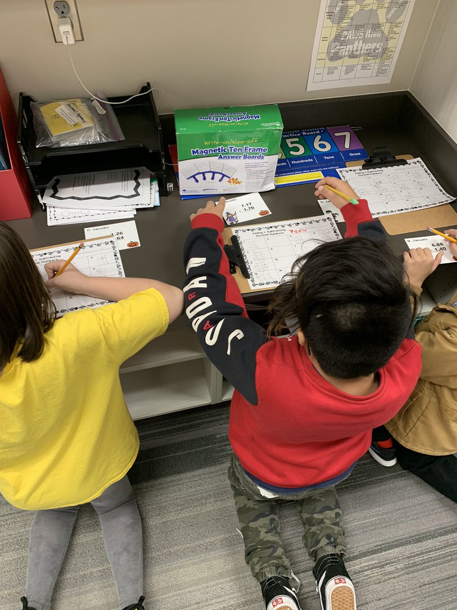 aimeeingvold's tweet image. Adding and Subtraction with Decimals Scoot! #mathisnotscary #Pawsitivepanthers2020 #4thgrade