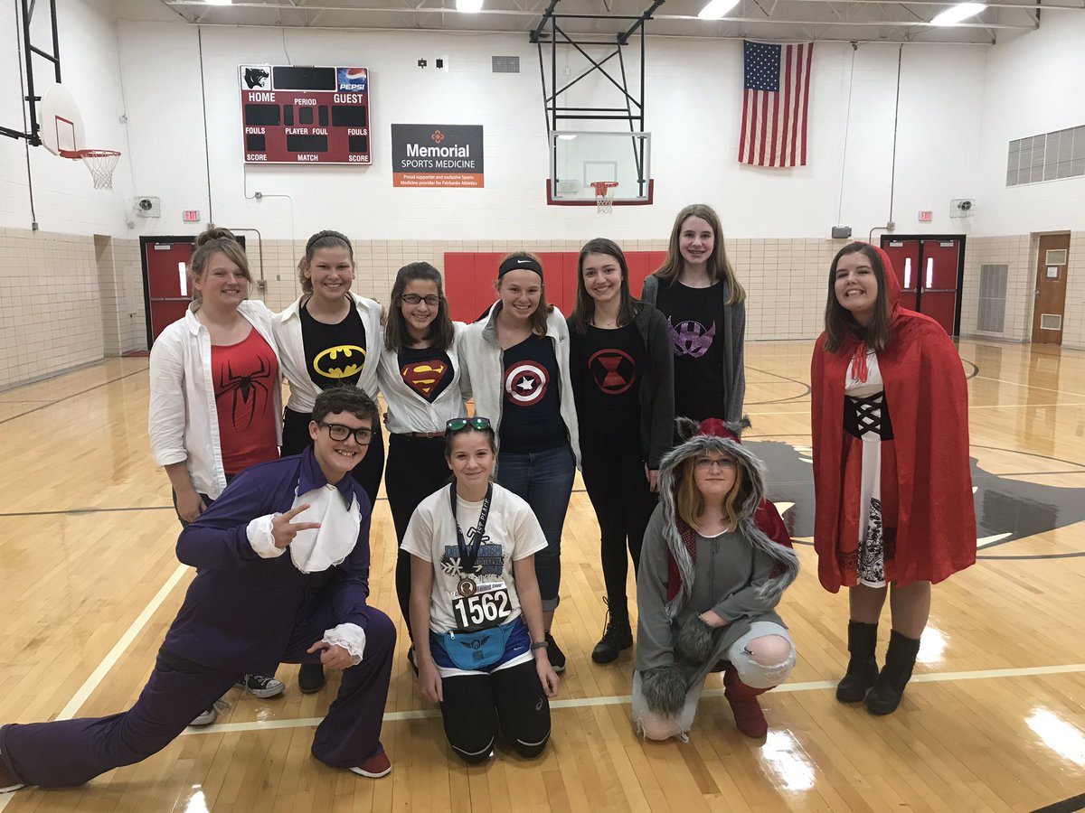 FMSPanthers1's tweet photo. FMS Halloween Costume finalists.great thought and effort by all.Bob Ross group was the over all winner.#ForFairbanks https://t.co/m51cp93Lsh