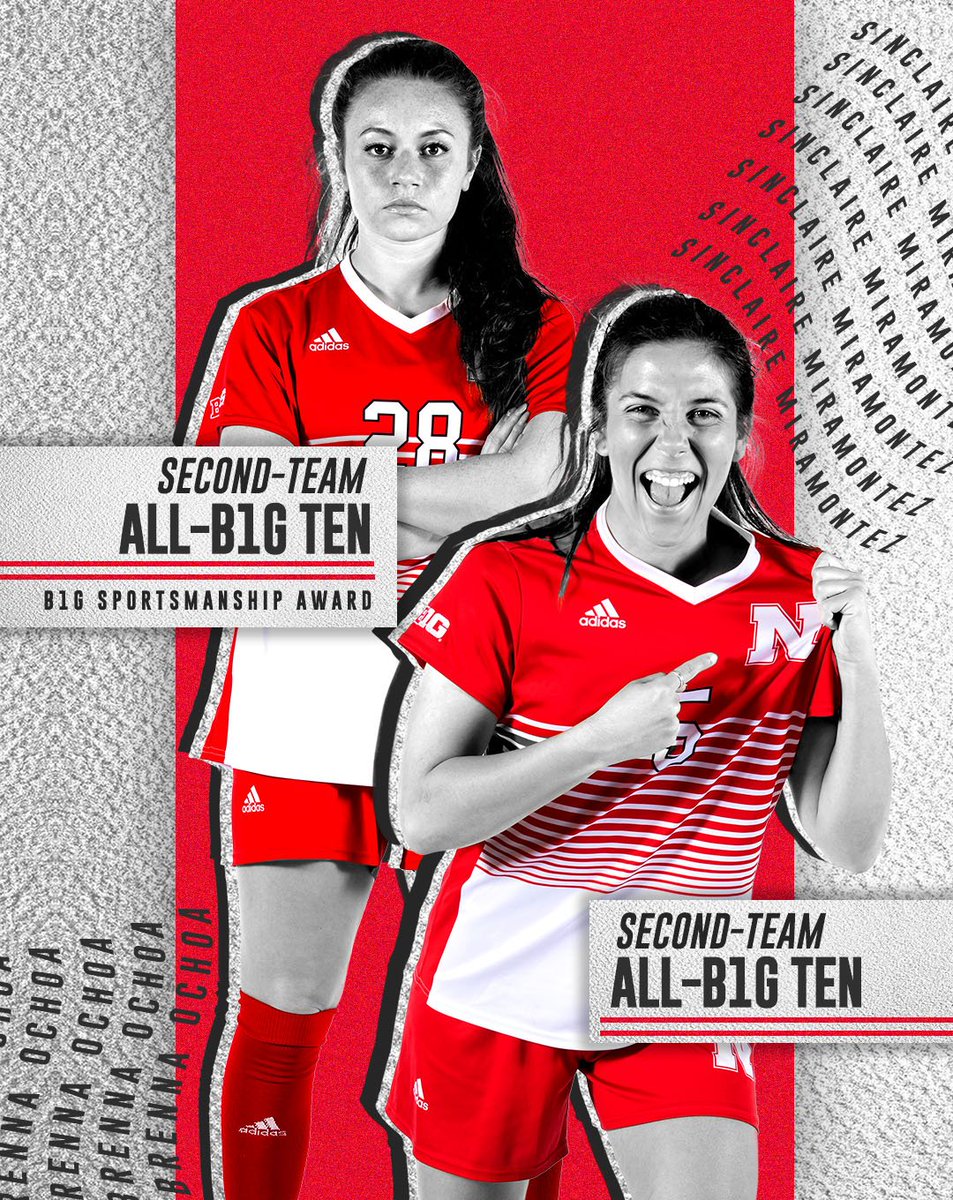 HuskerSoccer's tweet photo. @sincmir  ⬇️
Second-Team All-B1G Ten

@bren__och  ⬇️
Second-Team All-B1G Ten &amp; B1G Sportsmanship Award

👀 ➡️ https://t.co/CpVyXepgNe

😤 #GBR https://t.co/BgNcojGCrn