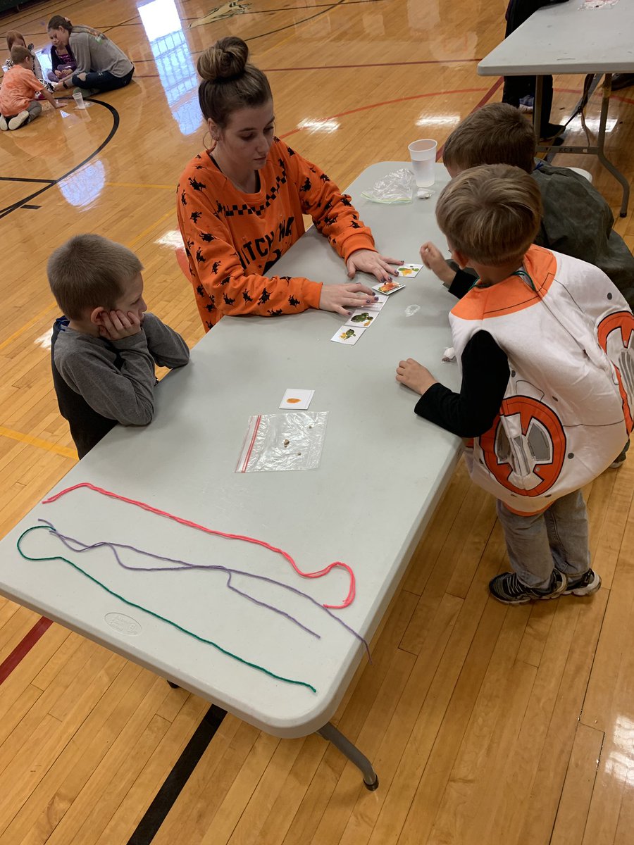 Mrs_CEaton's tweet photo. I had the pleasure of watching FFA members teach a mini lesson to Kindergarteners today about the  plant life cycle and each kid made a living necklace to bring home. These high school students did a great job engaging their young friends #MarcellusCSD @MarcellusAgEd https://t.co/6AH7dCSEnE