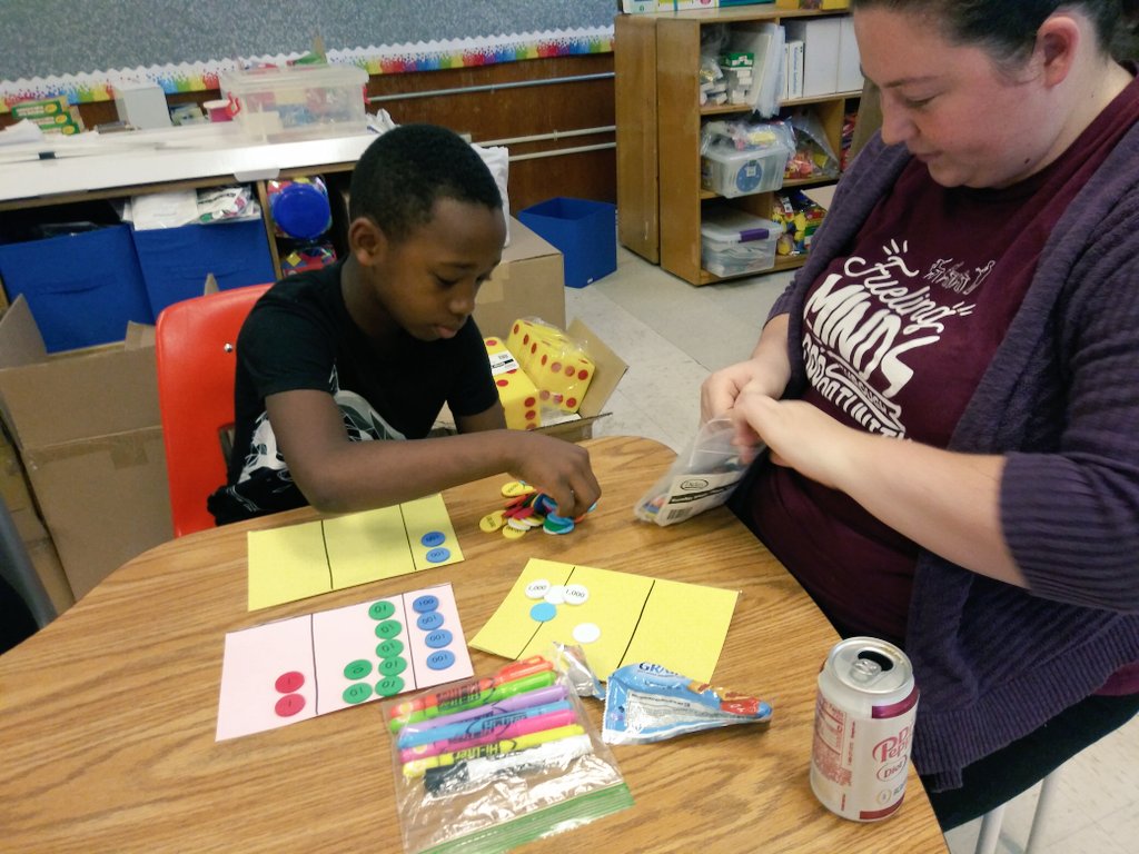 MathWithMsD's tweet photo. You know it's a great math day when a teacher PD turns into Teacher and Student PD.  It was powerful to see and hear the students' thinking while we intenalized the lesson and practiced the strategies. https://t.co/GxmQMtacIK
