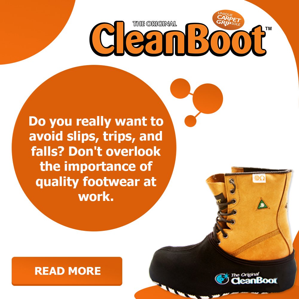 thecleanboot's tweet image. Do you really want to avoid slips, trips, and falls? Don't overlooked the importance of quality footwear at work. bit.ly/2UwLIaF

#qualityfootwear #workboot #theoriginalcleanboot