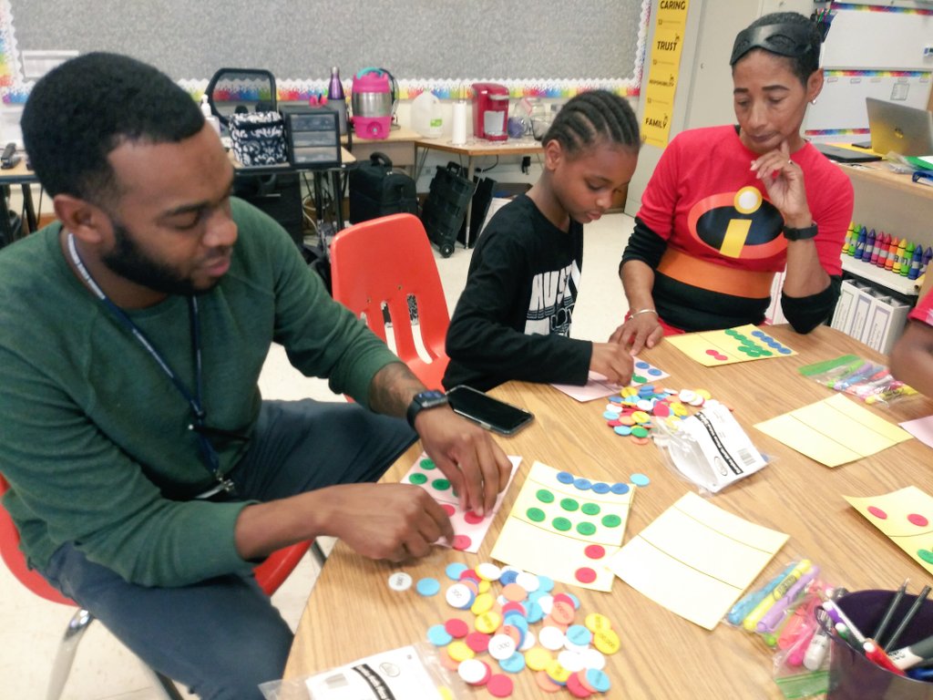 MathWithMsD's tweet photo. You know it's a great math day when a teacher PD turns into Teacher and Student PD.  It was powerful to see and hear the students' thinking while we intenalized the lesson and practiced the strategies. https://t.co/GxmQMtacIK