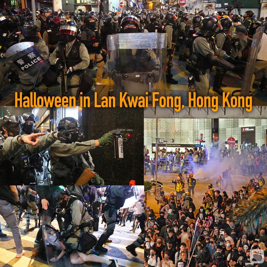 NiccoTam's tweet photo. Happy Halloween 
#HongKongPoliceState 
#halloween2019 
#chinazi https://t.co/Jh3AG5HIJq