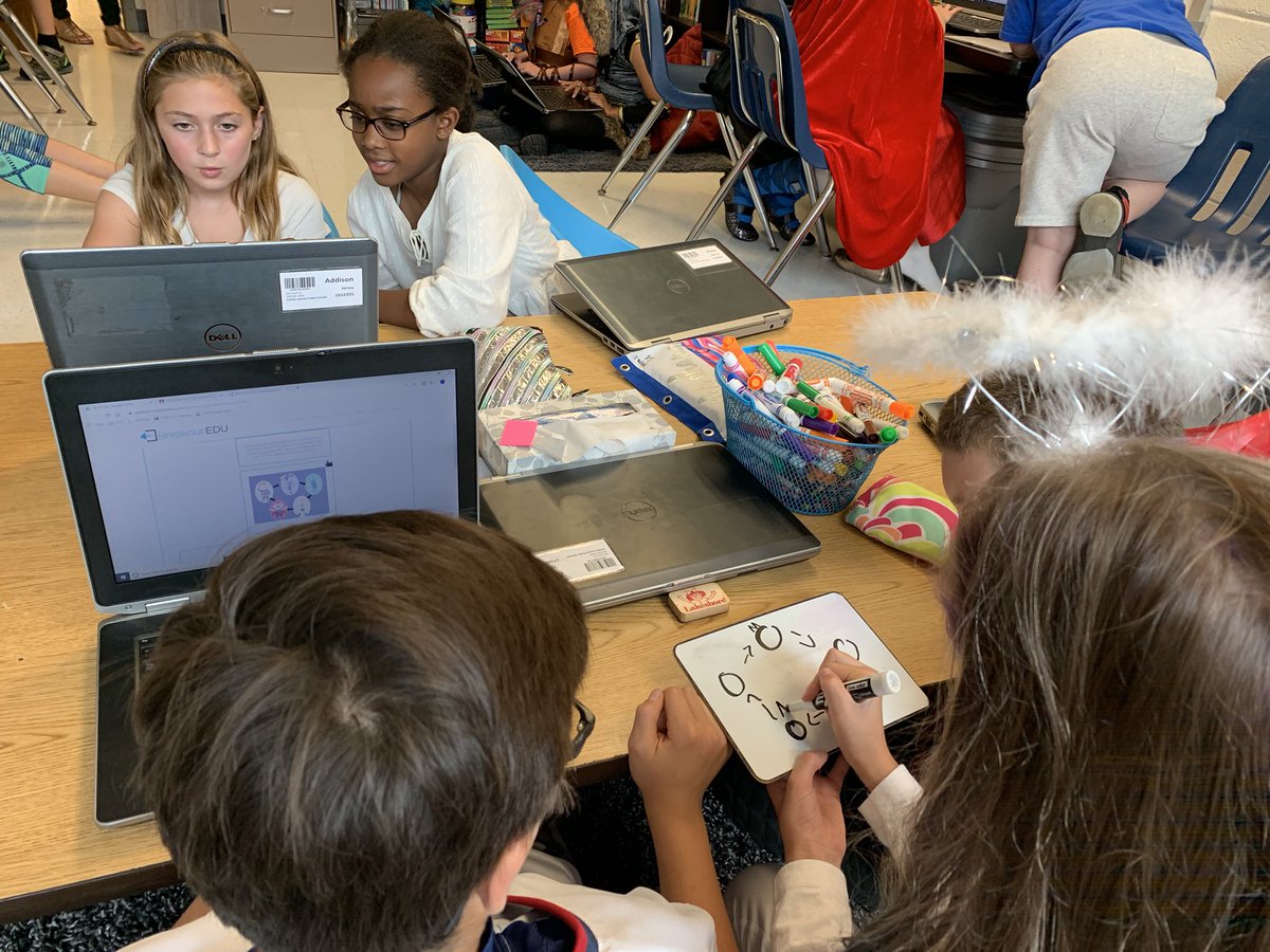 5th graders practicing their POG skills while breaking out of a Spooktacukar Breakout! <a href="/fcpsaap/">FCPS AAP</a> <a href="/Clermont_ES/">Clermont Elementary School</a> #POG #collaborator