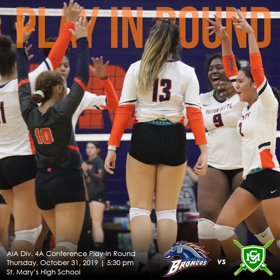 Poston Butte High School - Florence Unified (@pbhighschool) on Twitter photo 🏐GAME DAY🏐
🆚St. Mary's
📍St. Mary's H.S.
📅Thur, Oct 31
🕕5:30pm
4⃣AIA Div 4A Play-In Rnd
<a href="/PostonAthletics/">PostonButteAthletics</a> <a href="/PbhsV/">PBHS Volleyball</a> <a href="/pbhs2020/">SENIORSSSSS</a> <a href="/PBHS_Yearbook_/">PBHS Yearbook 2021-2022</a> <a href="/PBHStuco_/">PBHS Stuco</a> <a href="/CountyLinePreps/">County Line Preps</a> <a href="/Florenceusd/">Florence Unified</a> <a href="/FUSDAthletics/">FUSD Athletics</a> <a href="/SanTanTimes/">San Tan Times</a> <a href="/STVDailyPRSS/">San Tan Valley PRSS</a> #BroncoStrong 🏐GAME DAY🏐
🆚St. Mary's
📍St. Mary's H.S.
📅Thur, Oct 31
🕕5:30pm
4⃣AIA Div 4A Play-In Rnd
<a href="/PostonAthletics/">PostonButteAthletics</a> <a href="/PbhsV/">PBHS Volleyball</a> <a href="/pbhs2020/">SENIORSSSSS</a> <a href="/PBHS_Yearbook_/">PBHS Yearbook 2021-2022</a> <a href="/PBHStuco_/">PBHS Stuco</a> <a href="/CountyLinePreps/">County Line Preps</a> <a href="/Florenceusd/">Florence Unified</a> <a href="/FUSDAthletics/">FUSD Athletics</a> <a href="/SanTanTimes/">San Tan Times</a> <a href="/STVDailyPRSS/">San Tan Valley PRSS</a> #BroncoStrong